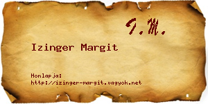 Izinger Margit névjegykártya
